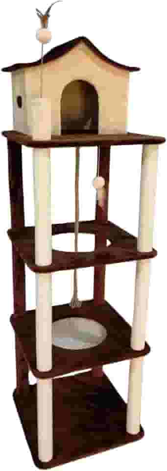 Chalesco Arranhador Torre 4 Andares Gigante para Gatos