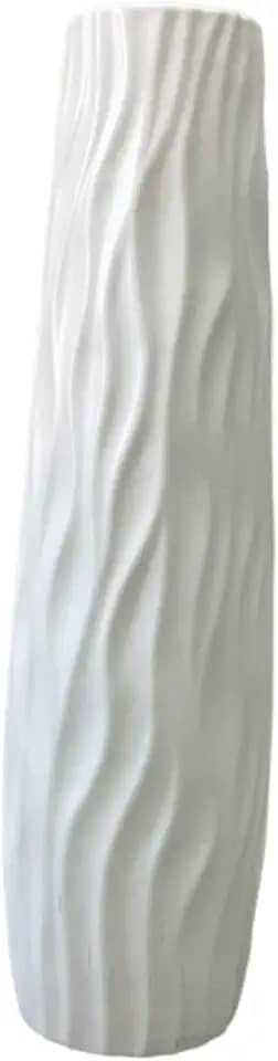 KiBcsLic Vaso alto de chão, decoração para casa, vaso de flores grande, decorativo para quarto, escritório, interior, Branco