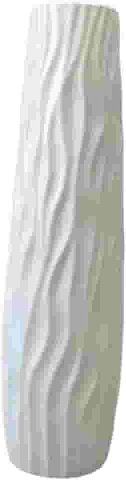 KiBcsLic Vaso alto de chão, decoração para casa, vaso de flores grande, decorativo para quarto, escritório, interior, Branco