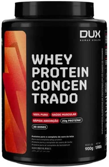 Whey Protein Concentrado Chocolate Pote 900g – Contribui para o Ganho Muscular Hipertrofia – Dux Human Health