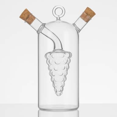 Galheteiro de Vidro Duplo Garrafa dispensadora de vinagre de azeite de oliva Externo 320Ml Interno 60Ml