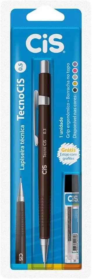 Lapiseira Técnica com Borracha + Grafite, CiS, TecnoCIS, 3.8301, 0.3mm, Marrom