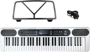 Teclado Musical 61 Teclas AZ KEYS TONE KT61 Branco com Fonte Bivolt