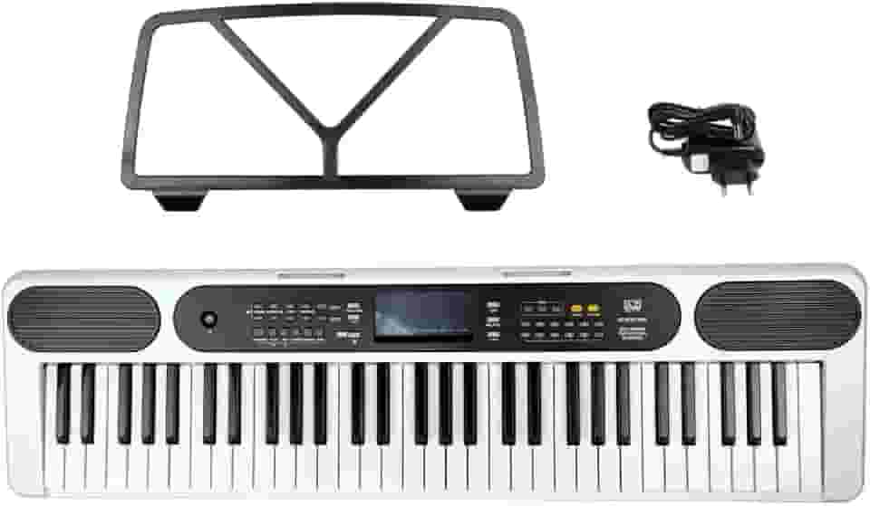 Teclado Musical 61 Teclas AZ KEYS TONE KT61 Branco com Fonte Bivolt