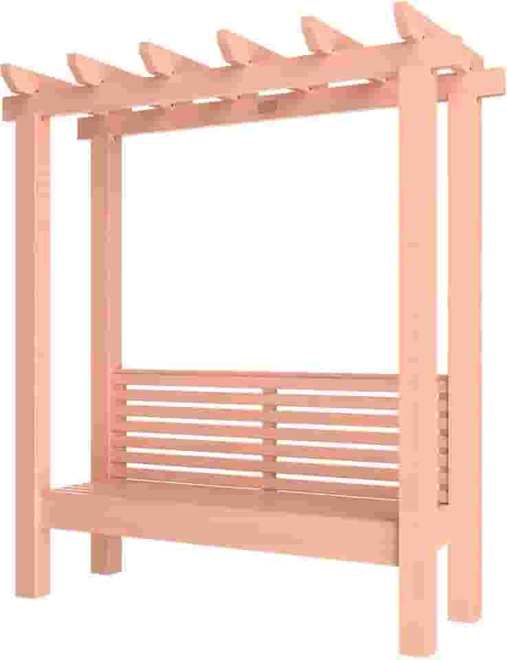 Pergolado com Banco para Jardim 200 x 220 x 100 Cm Madeira Maciça Eucalipto Natural - Made