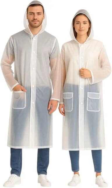 Capa de Chuva Adulto Unissex Com Bolso e Capuz Ajustável Cobre Toda Cabeça Tamanho G Longo Masculino e Feminino Reforçada