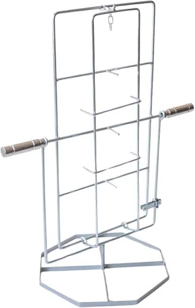 Espeto Giratório Para Costelão Fogo Chão Galvanizado Com Base