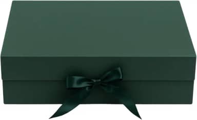 Caixa Dobrável com Fita de Cetim Verde Brilhante PP 20x18,2x8cm