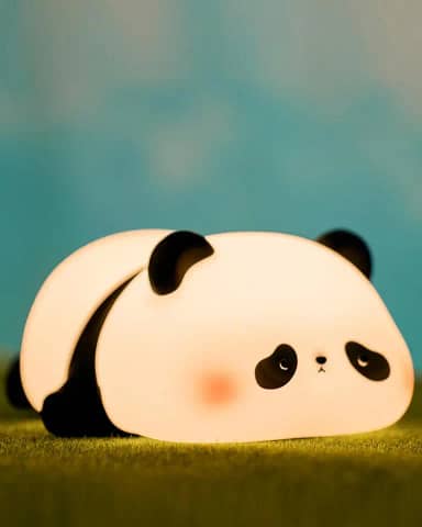 ATSUI Luz noturna fofa de panda, lâmpada noturna de animal de silicone de grau alimentício, luz noturna de berçário de 3 níveis regulável para decoração de mesa, presentes engraçados para meninos,