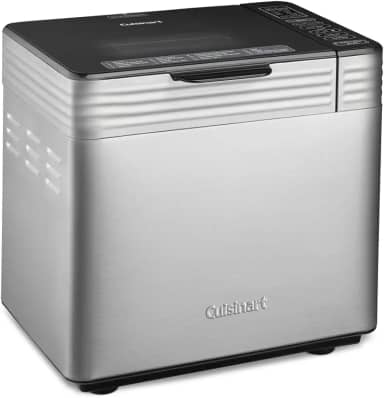 Cuisinart Máquina de fazer pão, máquina de pão de convecção de aço inoxidável com 16 opções de menu, 3 tamanhos de pão até 900 g, 3 cores de crosta, inclui copo medidor, colher e gancho de amassar