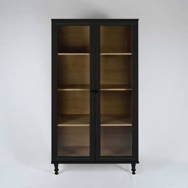 Estante Para Livros Ditália 2 Portas Vidro E-957 Cor:preto