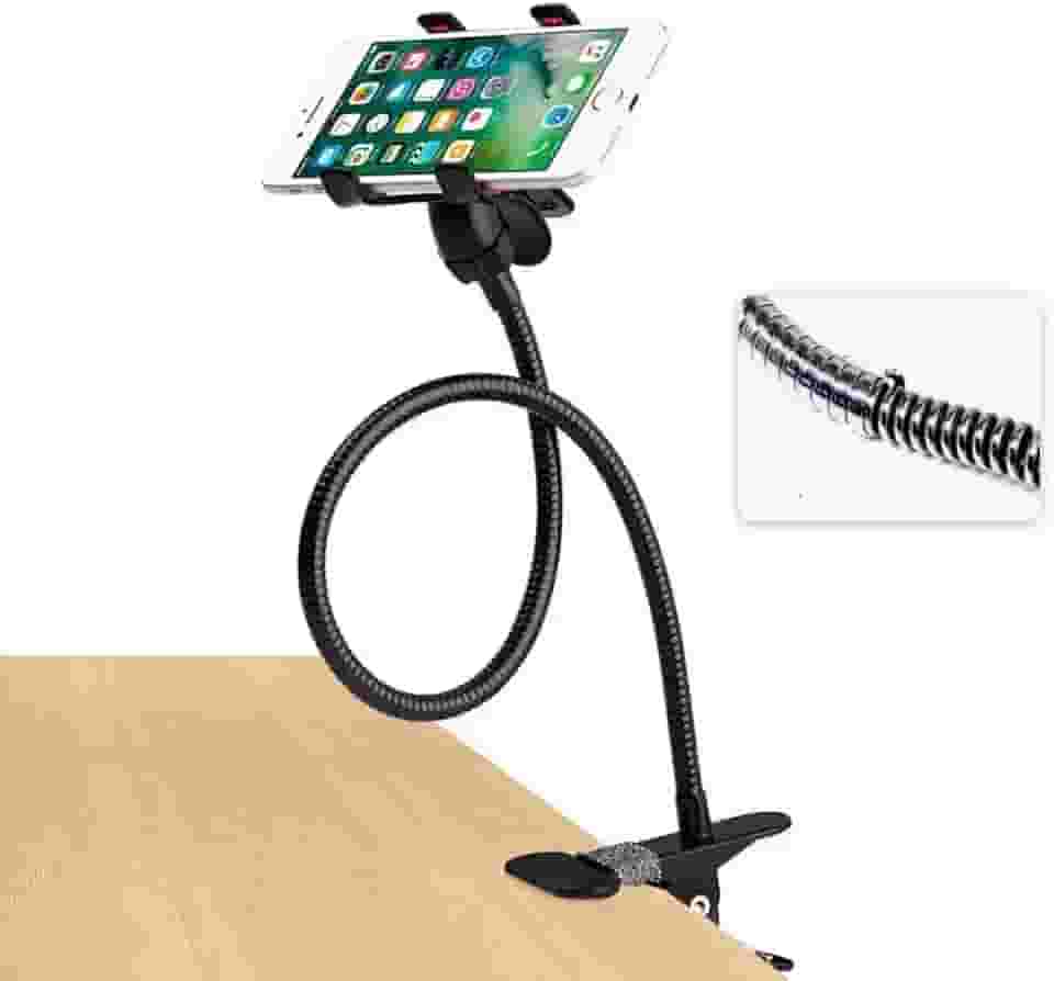 Suporte de Celular Mesa Articulavel 50cm Cabo FORTE METAL Clipe 360° QUALIDADE