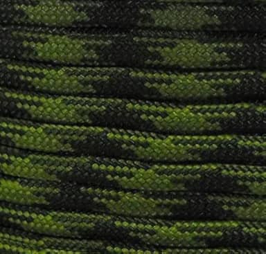 Corda de sobrevivência tipo III comercial 550 Paracord 30 metros feita nos EUA Paraquedas para uso externo (verde-oliva e musgo 50/50)