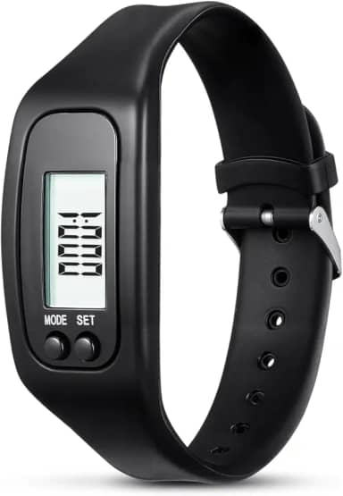 Toddmomy Relógio elegante de silicone, rastreador de atividades físicas, pulseira eletrônica, pedômetro, para caminhadas, homens, mulheres e crianças (branco)