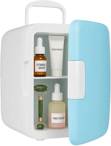 Mini Geladeira Frigobar 2 em 1 4L – Refrigerador e Aquecedor 12V | Retrô Portátil para Casa, Carro, Cosméticos e Skincare