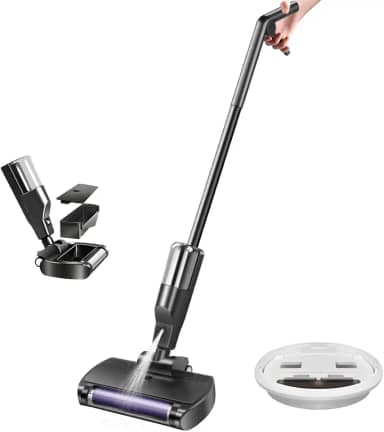 Limpador de Piso, Vassoura Eletrica Sem Fio, Limpadora de Piso Sem Fio, Esfregona Elétrica Autolimpante, Esfregão Multifuncional