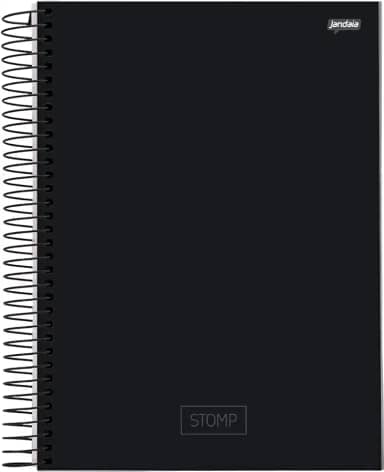 Jandaia - Caderno Espiral Univ CD 10 matérias 200fls Stomp Preto