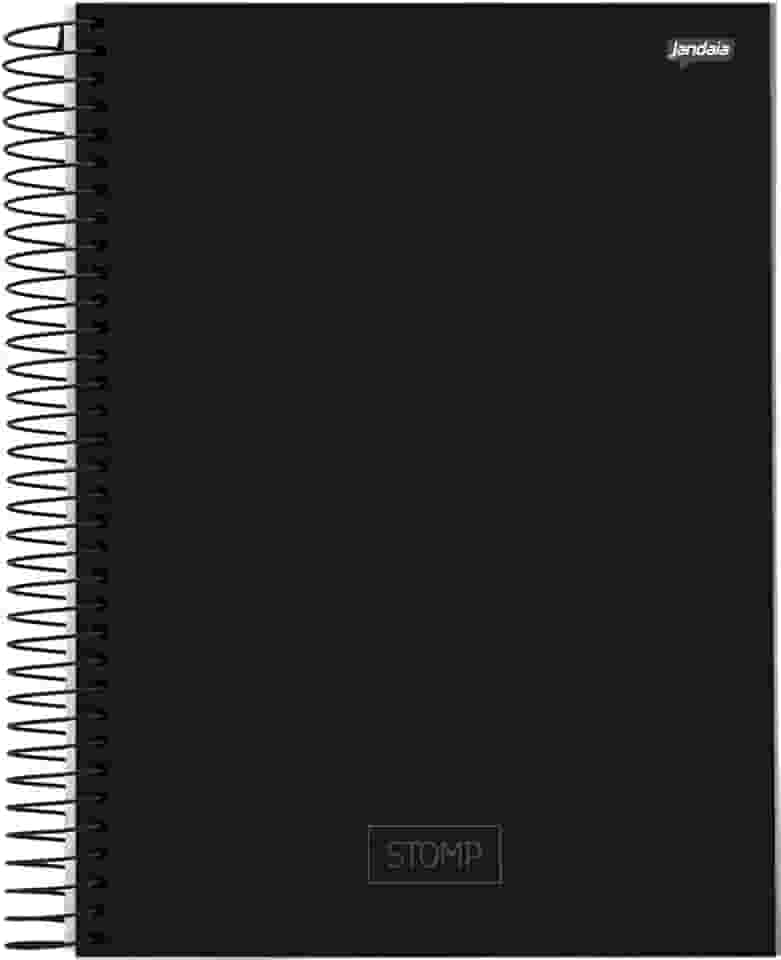 Jandaia - Caderno Espiral Univ CD 10 matérias 200fls Stomp Preto