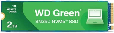SSD WD Green SN350 2TB NVMe M.2 2280 (Leitura até 3200MB/s e Gravação até 2500MB/s)
