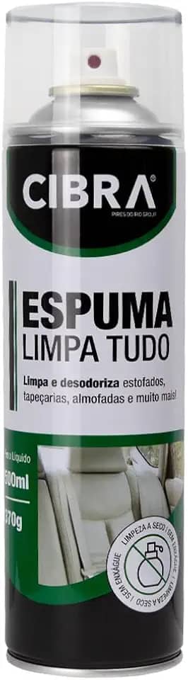 Espuma Limpa Tudo 500ml Limpa e Desodoriza Estofados Tapeçarias Almofadas Cibra