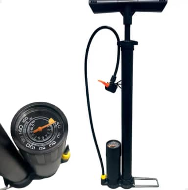 Bomba Manual de Ar com Manômetro Profissional – Alta Pressão 160 PSI