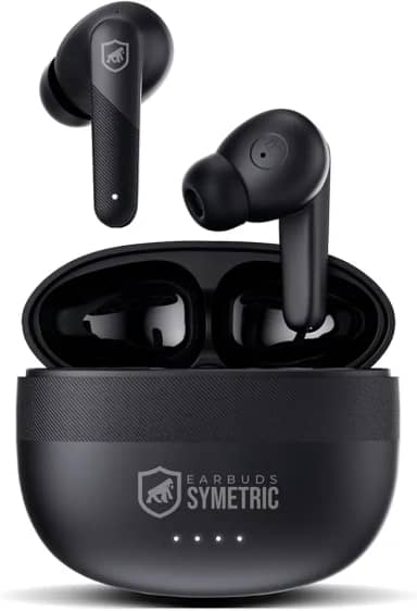 Gshield Fone de ouvido sem fio Earbuds Symetric Bluetooth 5.3 com Som Imersivo, Microfone Integrado, Resistente A Água IPX4, Cancelamento De Ruído Ativo (Preto)