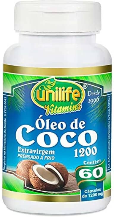 Óleo de Coco Extra Virgem 60 cápsulas Unilife
