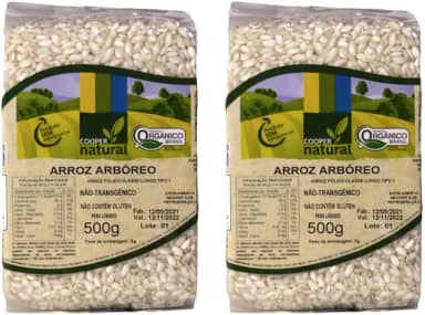 Kit 2X: Arroz Arbóreo Polido Orgânico Coopernatural 500g