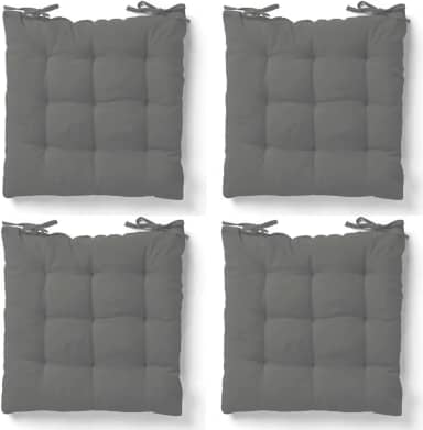 Kit 4 Almofadas Assento Cadeira Futton Futon 40x40cm Cores Diversas 100% Poliéster (Cinza Claro)