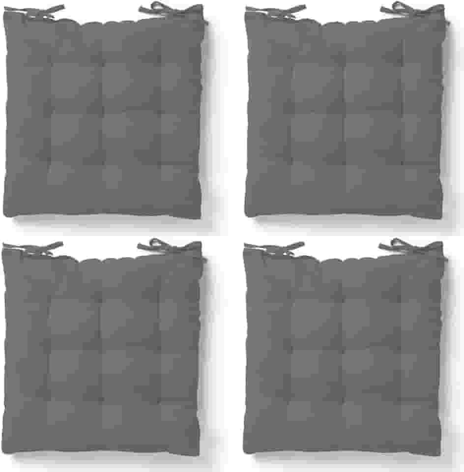 Kit 4 Almofadas Assento Cadeira Futton Futon 40x40cm Cores Diversas 100% Poliéster (Cinza Claro)
