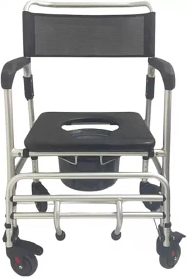 Cadeira de Banho 4 Rodas B100 Em Alumínio Idosos Até 140kg Supermedy