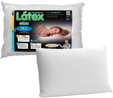 Travesseiro MarcBrayn Látex Médio 14cm