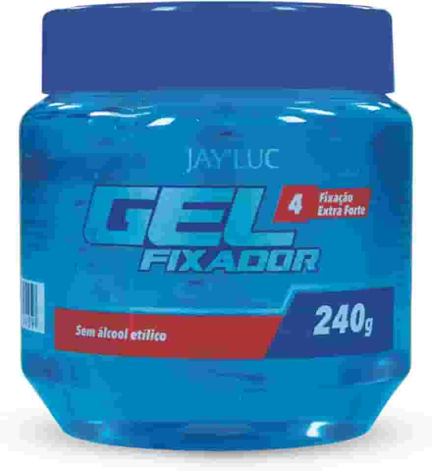 Gel Fixador Fixação Extra Forte 4 Jayluc 240G Gel De Cabelo Fixador Sem Álcool Etílico Azul Todos Os Tipos De Cabelos Fixação Forte E Duradoura
