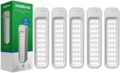 Kit 5 Luminárias De Emergência 30 LEDs Intelbras Lea 150 Bivolt