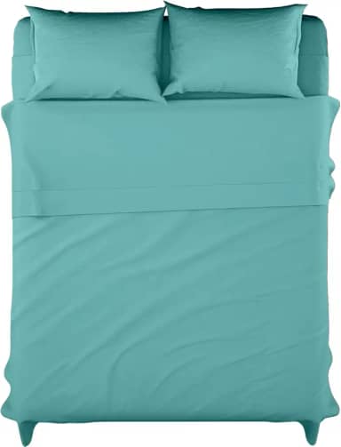 Homes Perception Conjunto de lençóis de cama completo - 4 peças de roupa de cama - microfibra escovada com bolsos profundos de 40,64 cm resistente ao desbotamento - Fácil de cuidar (azul água,