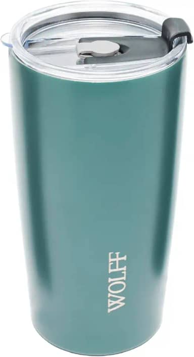 WOLFF - Copo Térmico de Aço Inox Parede Dupla com Tampa Verde 600ml