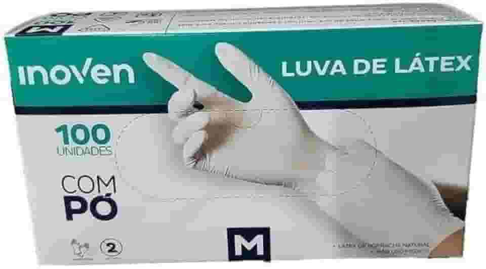 Inoven Luva de Procedimento Descartável Látex M - Caixa C/ 100 Unidades - Branco