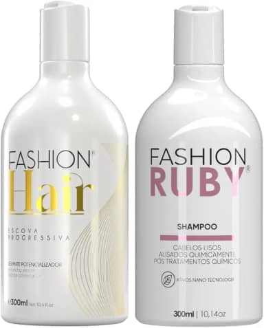 Kit Progressiva Profissional Fashion Hair 300ml + Shampoo Pós Química 300ml
