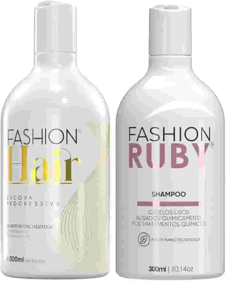 Kit Progressiva Profissional Fashion Hair 300ml + Shampoo Pós Química 300ml