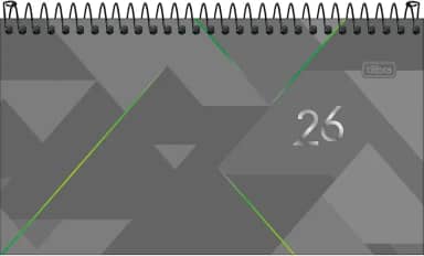 Tilibra - Agenda Executiva Espiral Semanal 16,7 x 8,9 cm Spot 2026 - Cinza e Verde