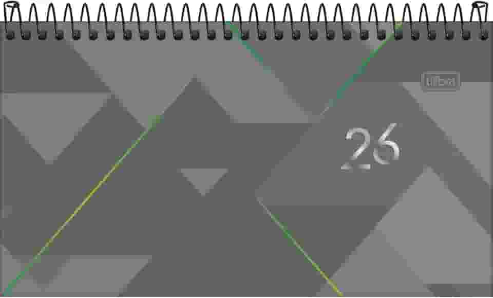 Tilibra - Agenda Executiva Espiral Semanal 16,7 x 8,9 cm Spot 2026 - Cinza e Verde