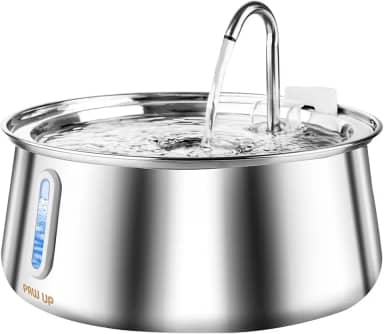 Fonte de Agua pra Gato,Janela de Nível de Água e Aço Inoxidável,Capacidade de 4L e Conveniência para Viagens,Sistema de Filtragem Quádrupla,Fácil de Desmontar e Limpar,Bebedouro Gato 4L
