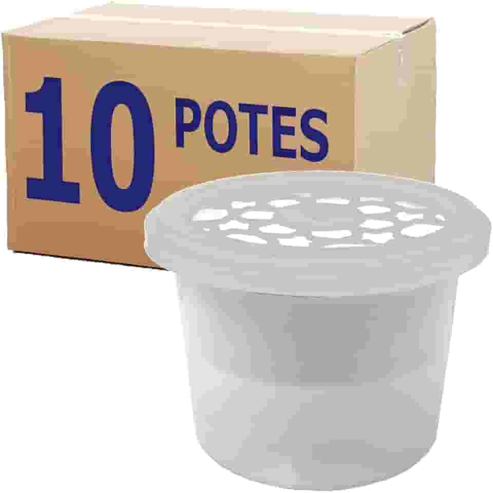 Kit 10 Pote Anti Umidade Evita Mofo E Mau Cheiro Tampa Transparente