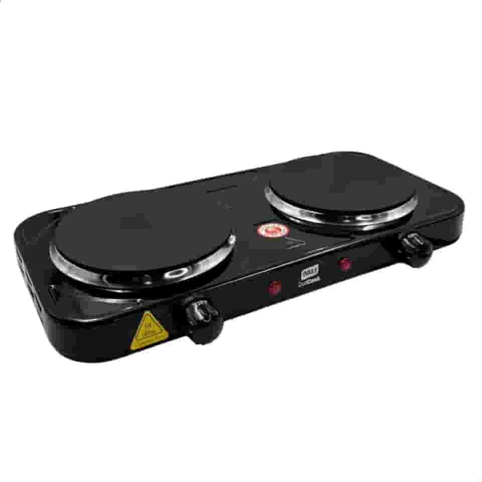 INMA, Fogão Elétrico, Fogão 2 Bocas, Fogão Portátil, Fogão De Mesa, Cooktop, Fogões Cooktop, Fogareiro Elétrico, Fogareiro Com 2 Bocas, Fogareiro Portátil (Preto 110v)