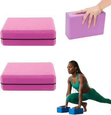 Kit 2 Blocos de Yoga e Pilates em EVA Premium Antiderrapante Resistente e Leve Ideal para Alongamento Equilíbrio Fisioterapia e Musculação 23x15x7cm
