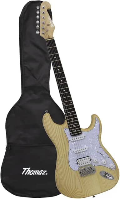 Kit Guitarra Elétrica TEG 320 Natural com Capa Thomaz