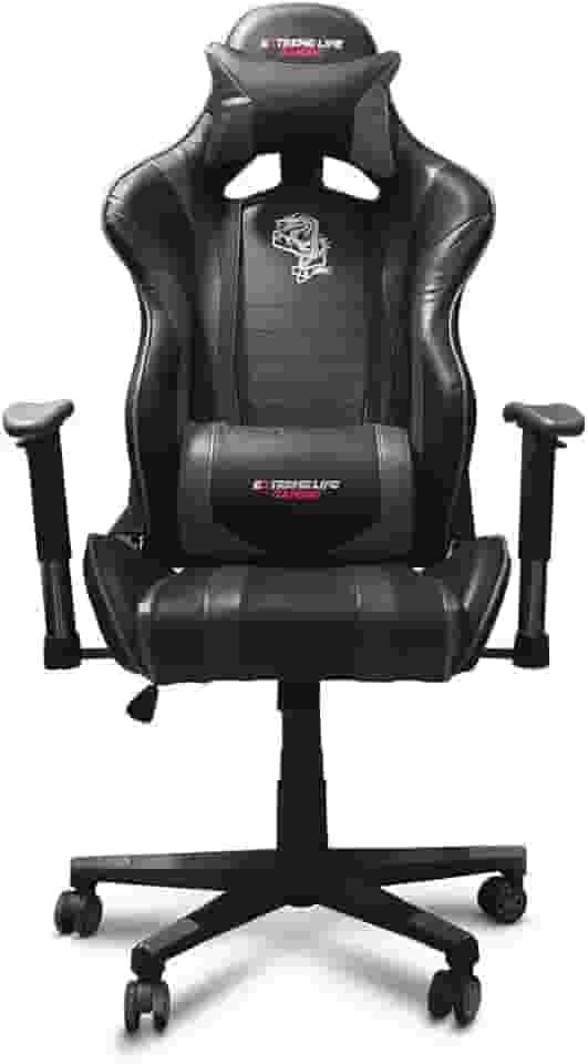 ELG, CH05BK, Cadeira Gamer Black Hawk c/Apoio Cervical, Encosto Reclinável, Apoio de Braços, Ajuste de Altura, Inclinação de 180°, Suporta até 150kg, Preto