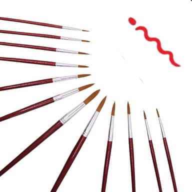 Kit com 12 Píncéis para Pintura Artesanato, Pincel Artisticos Redondos Ponta Fina Tinta óleo Aquarela Acrílico Esmalte Vinil e Tinta Guache Pode ser Usado por Crianças e Adultos Premium