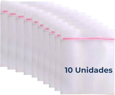 Kit 10/5 Sacos para Lavar Roupa 30x40cm - Zíper Reforçado | Sacos para Máquina | Saquinho de Roupas Delicadas, Protetor Anti-Fiapo | Kit Lavanderia Reutilizável | Premium MyBrins (5 unid)