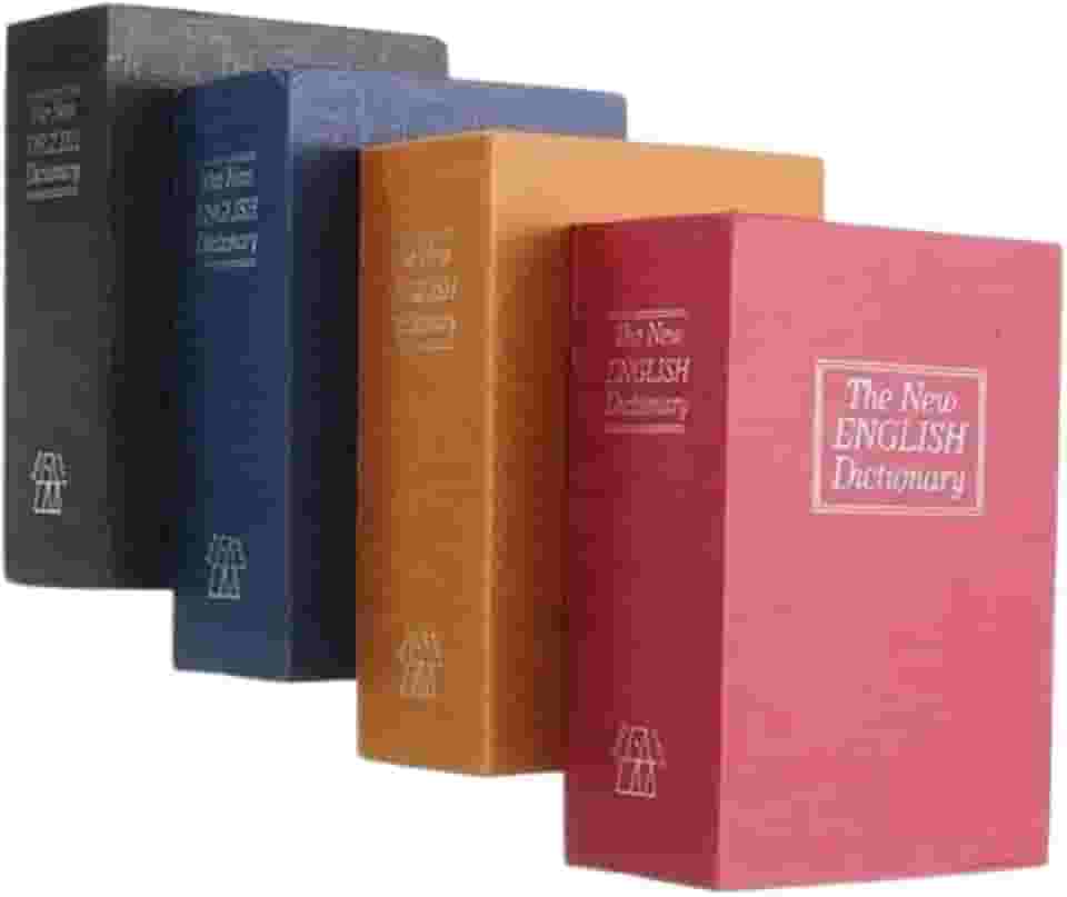 Cofre Camuflado Em Formato De Livro Dicionario Secreto Caixa Falsao Porta Joias Metal Para Dinheiro Com Chaves Grande (Pequeno)